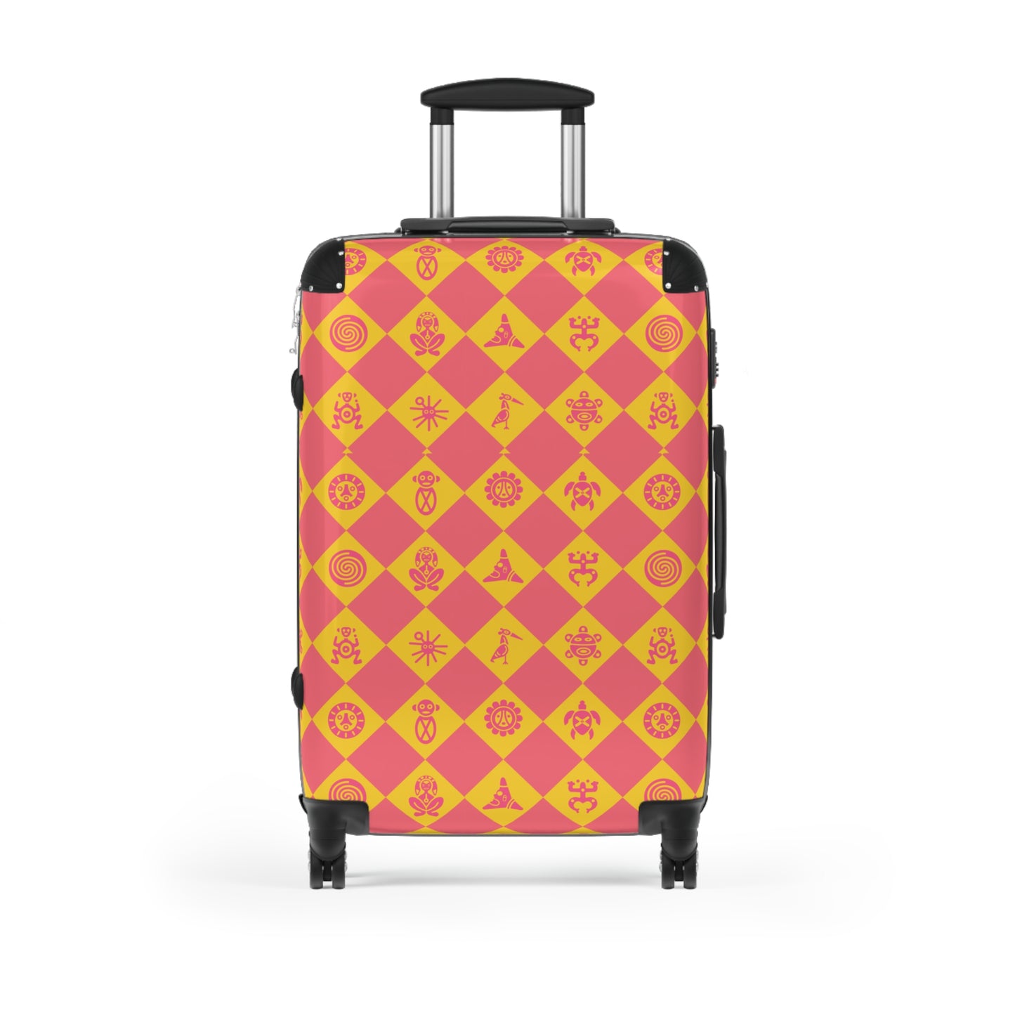 Orange Sherbert Taino Symbols Puerto Rico Suitcase - Maleta Con Simbolos Tainos de Puerto Rico