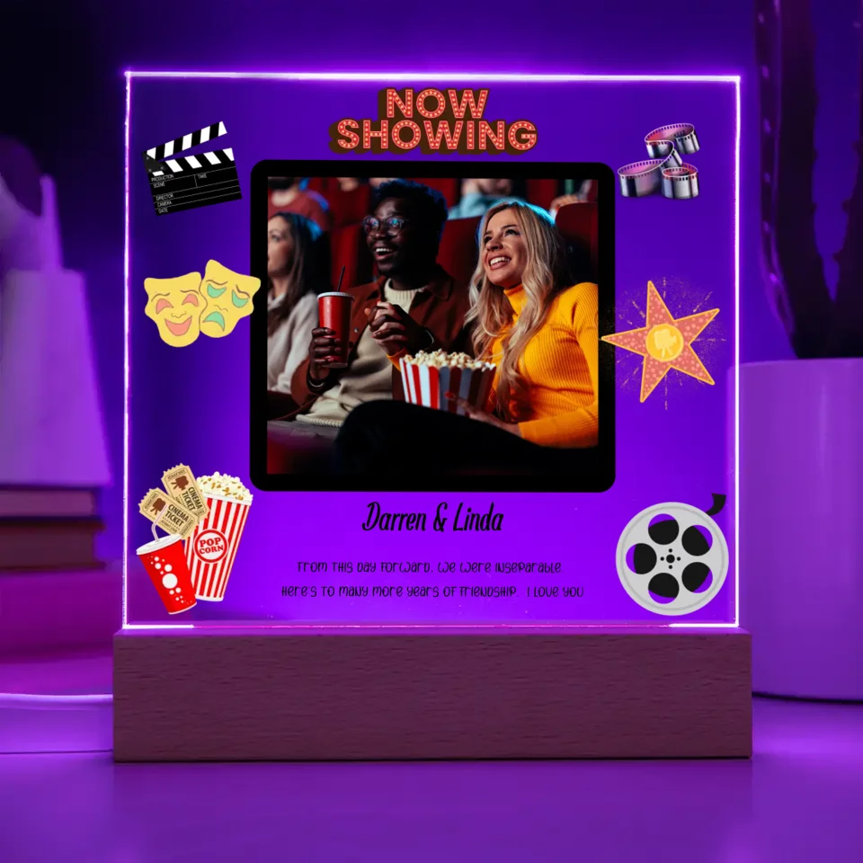"Movie Night" Themed Acrylic NighlLight