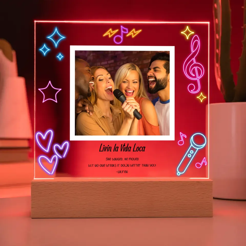 "Karaoke Nights" Themed Acrylic Nightlight