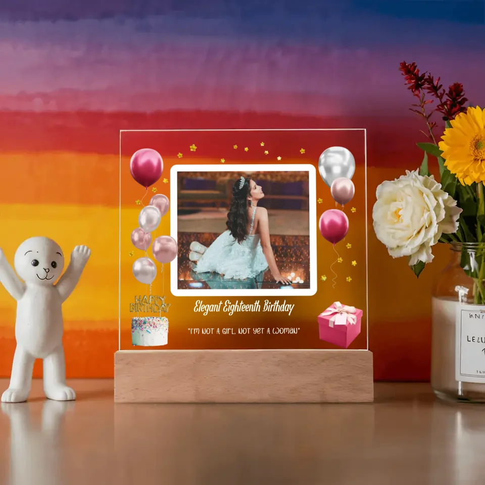 "Birthday Girl" Themed Acrylic Nightlight