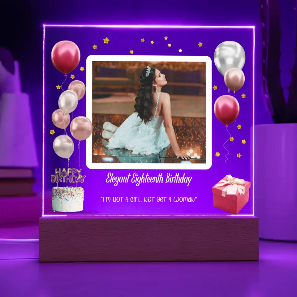 "Birthday Girl" Themed Acrylic Nightlight