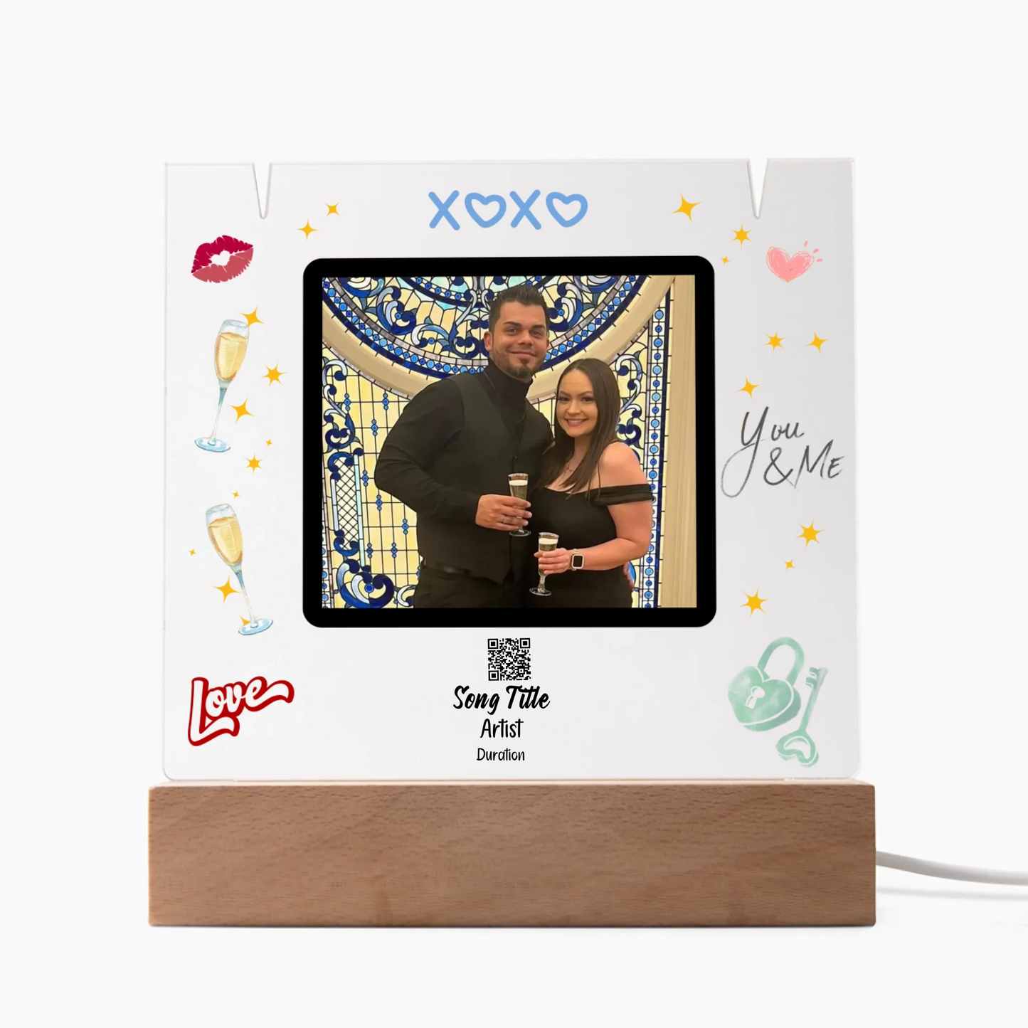 Forever Love Necklace + Graphic Acrylic Square Corded