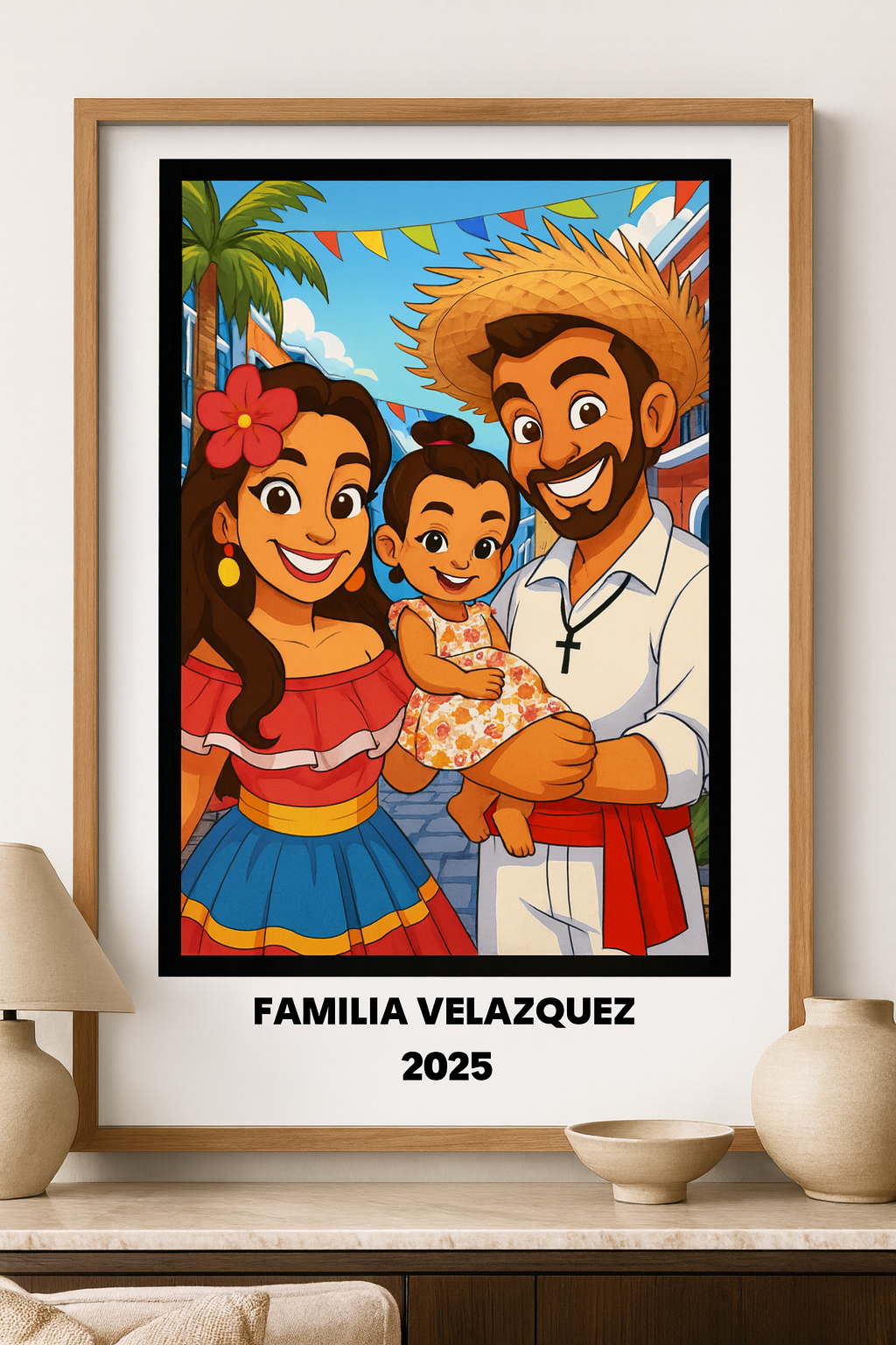 Jibaritos in Puerto Rico Cartoon Style Poster