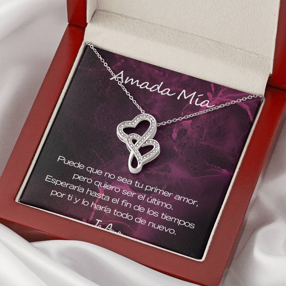 Amada Mía - Esperaría Hasta El Fin De Los Tiempos Por Ti - Cadena Con Dos Corazones Entrelazados