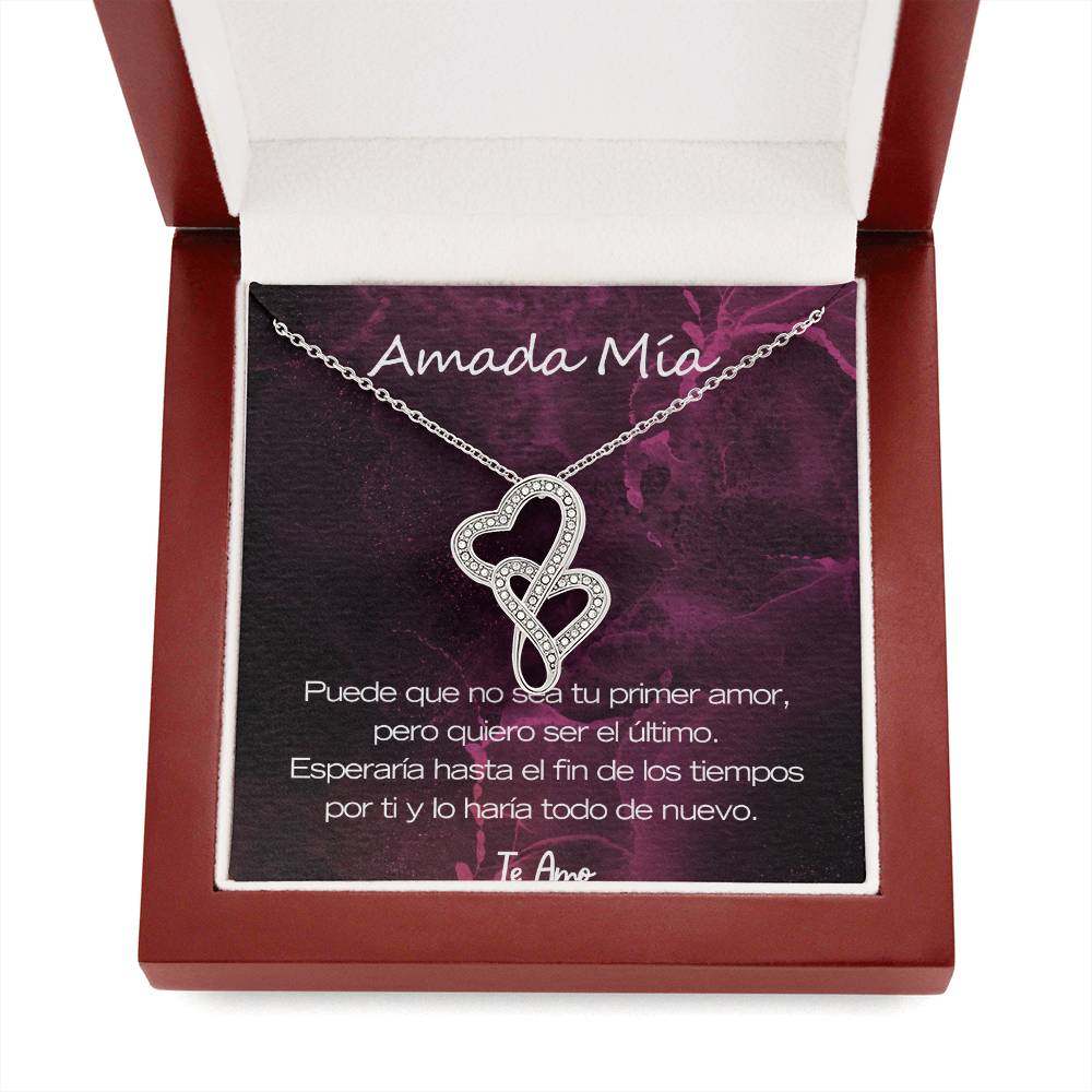 Amada Mía - Esperaría Hasta El Fin De Los Tiempos Por Ti - Cadena Con Dos Corazones Entrelazados