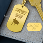 Super Dad Laser Engraved Personalized Dog Tag Keychain