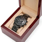 Dad My Love Will Last Forever Black Chronograph Watch - Gift From Son
