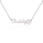 Fur Baby Paw Print Name Pendant Necklace