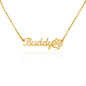 Fur Baby Paw Print Name Pendant Necklace