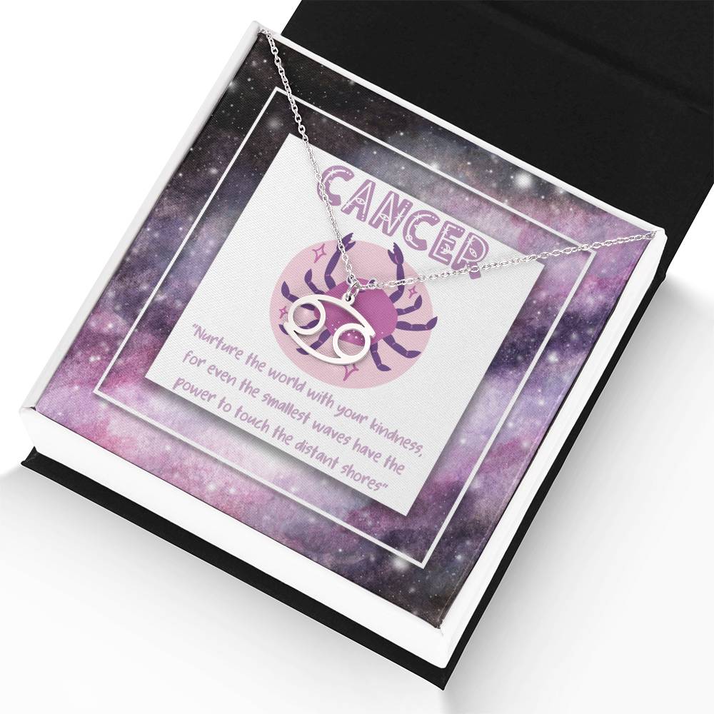 Cancer Zodiac Necklace with Inspiring Words