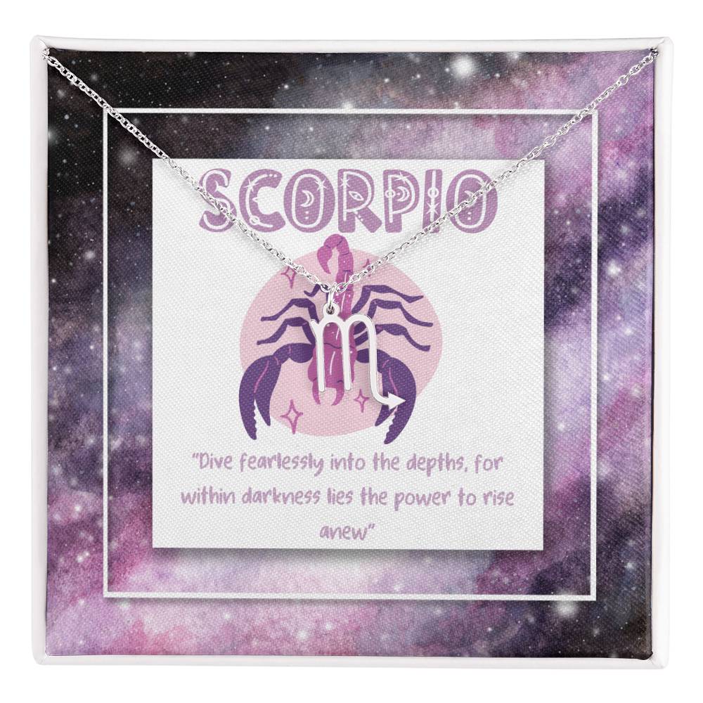 Scorpio Zodiac Necklace with Inspiring Words