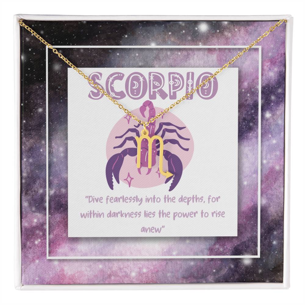 Scorpio Zodiac Necklace with Inspiring Words
