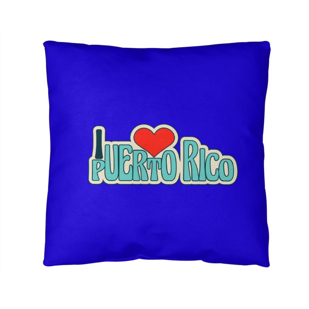 Almohada Decorativa Para Adentro o Afuera Yo <3 Puerto Rico - I <3 Puerto Rico Decorative Indoor/Outdoor Pillow - Blue