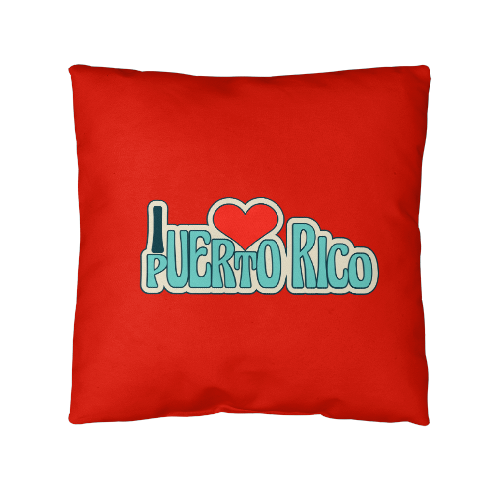 - Almohada Decorativa Para Adentro o Afuera Yo <3 Puerto Rico - I <3 Puerto Rico Decorative Indoor/Outdoor Pillow - Red