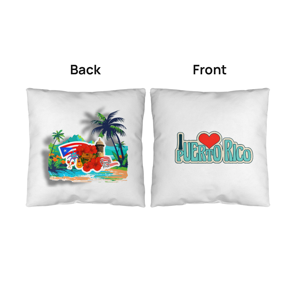 Almohada Decorativa Para Adentro o Afuera Yo <3 Puerto Rico - I <3 Puerto Rico Decorate Indoor/Outdoor Pillow