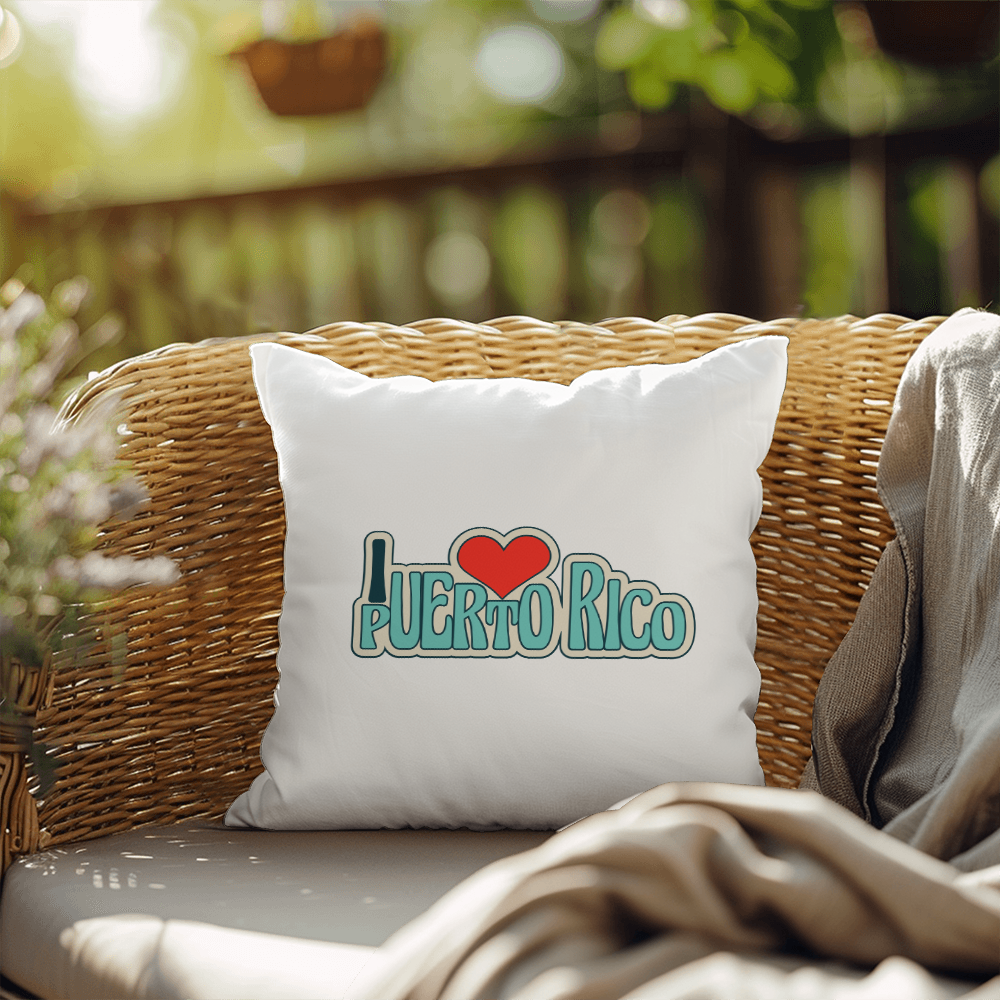 Almohada Decorativa Para Adentro o Afuera Yo <3 Puerto Rico - I <3 Puerto Rico Decorate Indoor/Outdoor Pillow