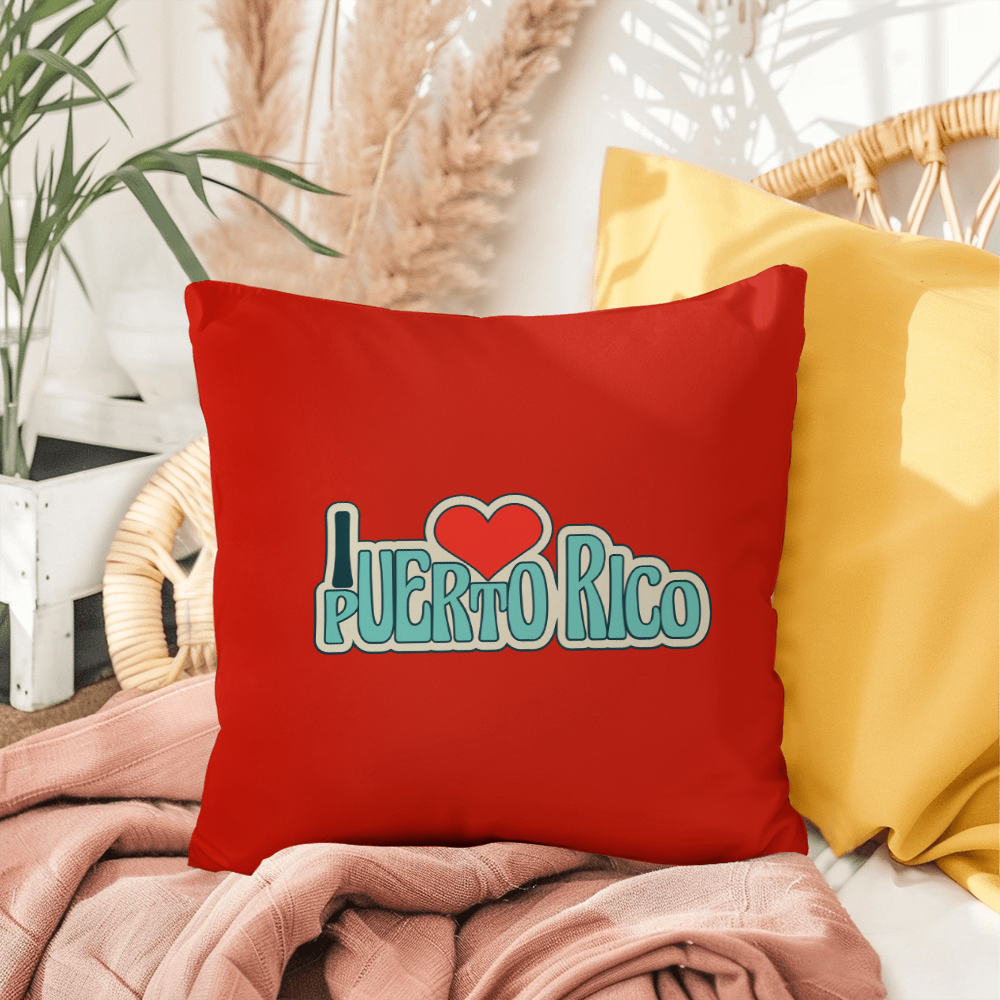 - Almohada Decorativa Para Adentro o Afuera Yo <3 Puerto Rico - I <3 Puerto Rico Decorative Indoor/Outdoor Pillow - Red