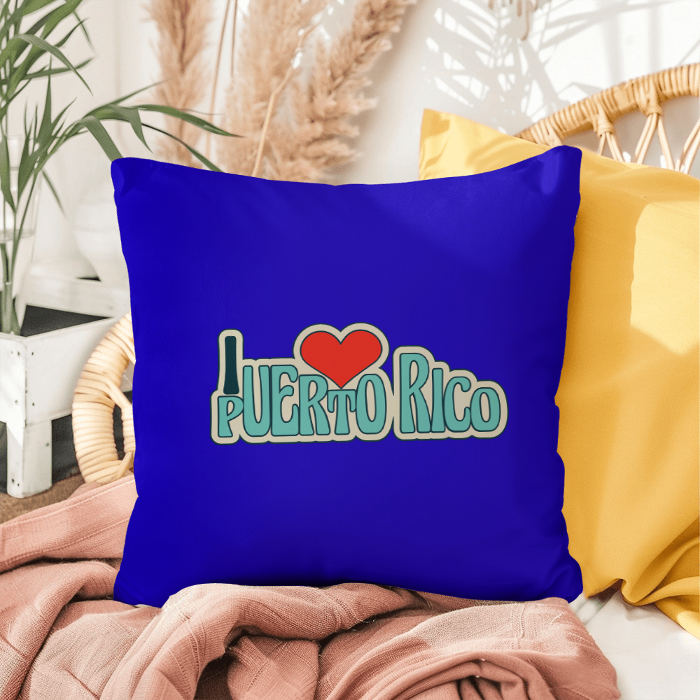 Almohada Decorativa Para Adentro o Afuera Yo <3 Puerto Rico - I <3 Puerto Rico Decorative Indoor/Outdoor Pillow - Blue