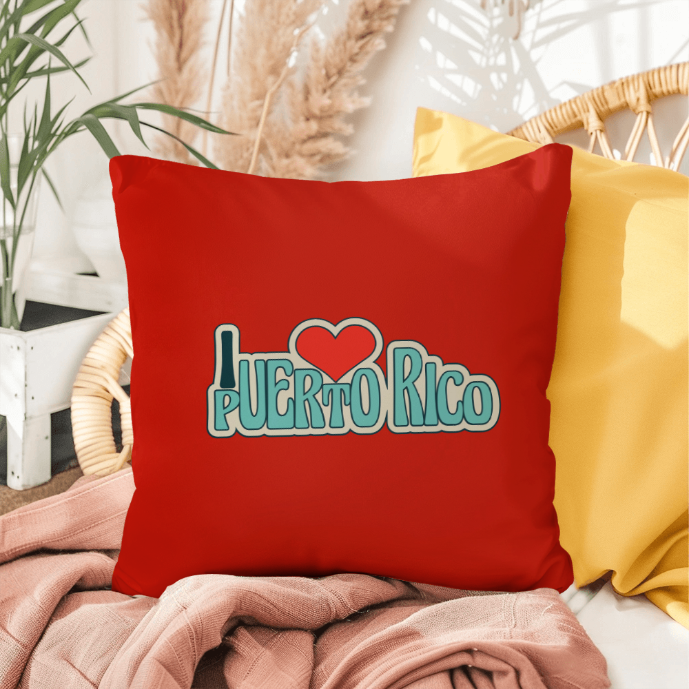 - Almohada Decorativa Para Adentro o Afuera Yo <3 Puerto Rico - I <3 Puerto Rico Decorative Indoor/Outdoor Pillow - Red