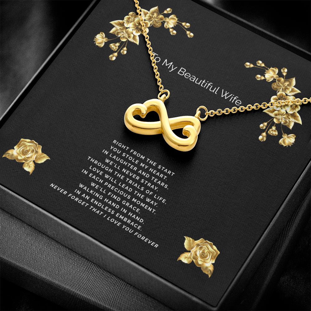To My Beautiful Wife - Never Forget That I Love You Forever - Endless Love Pendant Necklace - Gift For Her