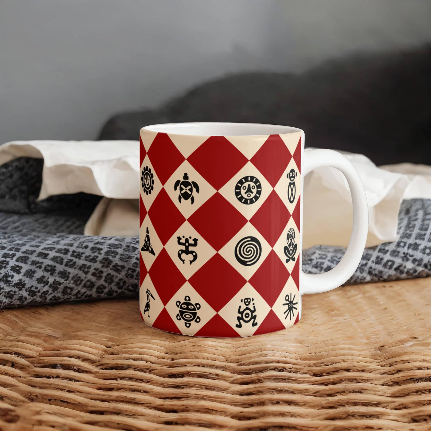 Taino Symbols Puerto Rico Coffe Mug - Taza Con Simbolos Tainos
