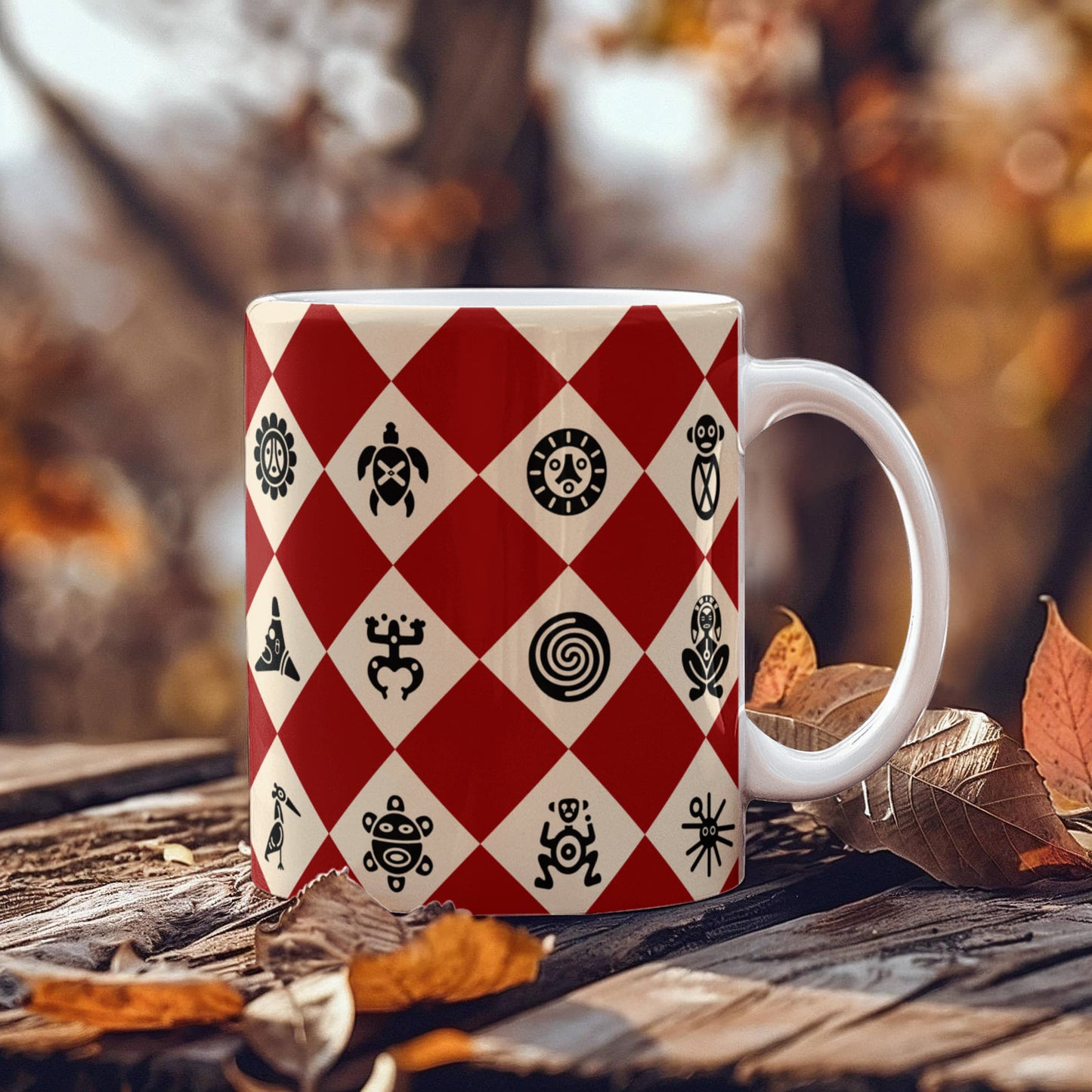 Taino Symbols Puerto Rico Coffe Mug - Taza Con Simbolos Tainos