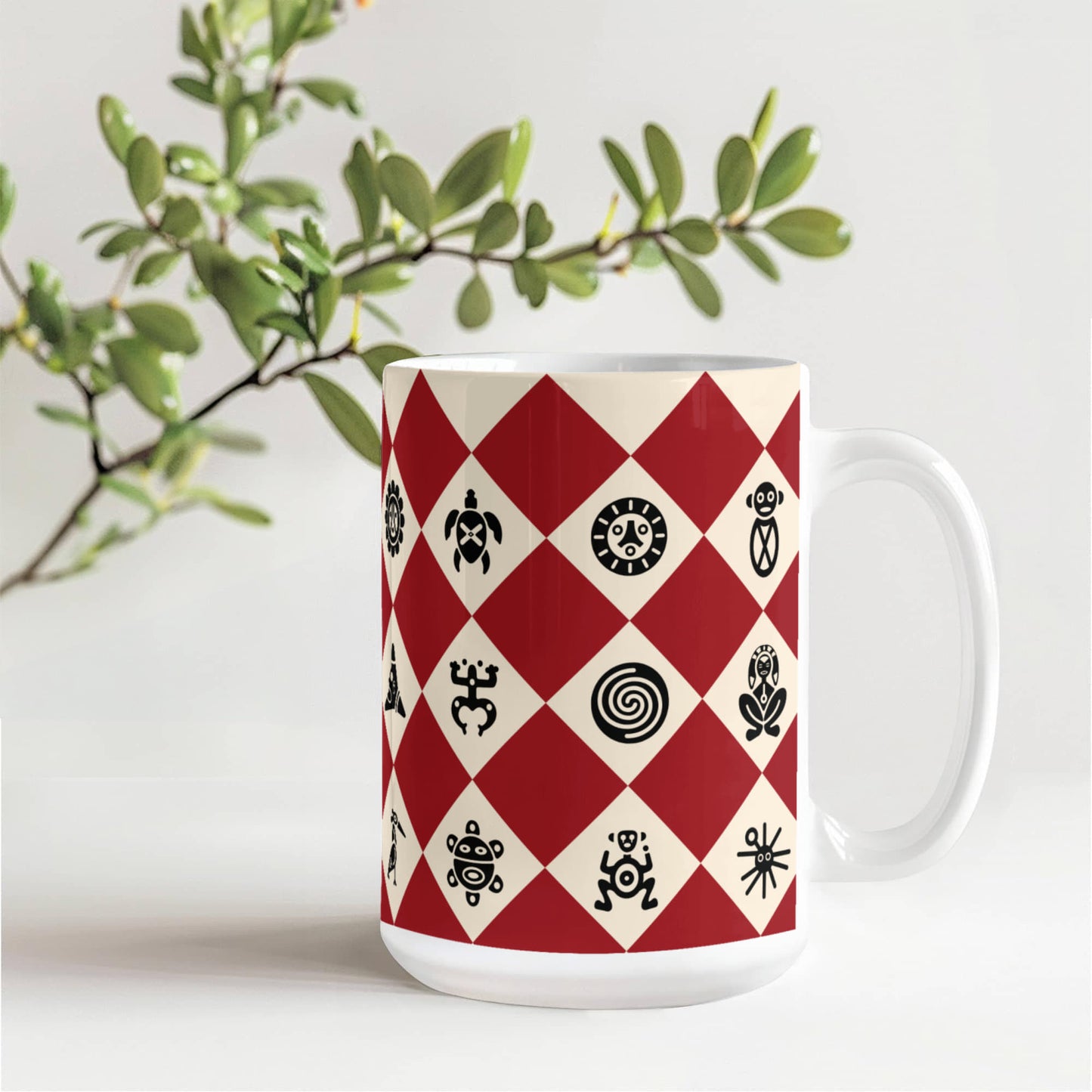 Taino Symbols Puerto Rico Coffe Mug - Taza Con Simbolos Tainos