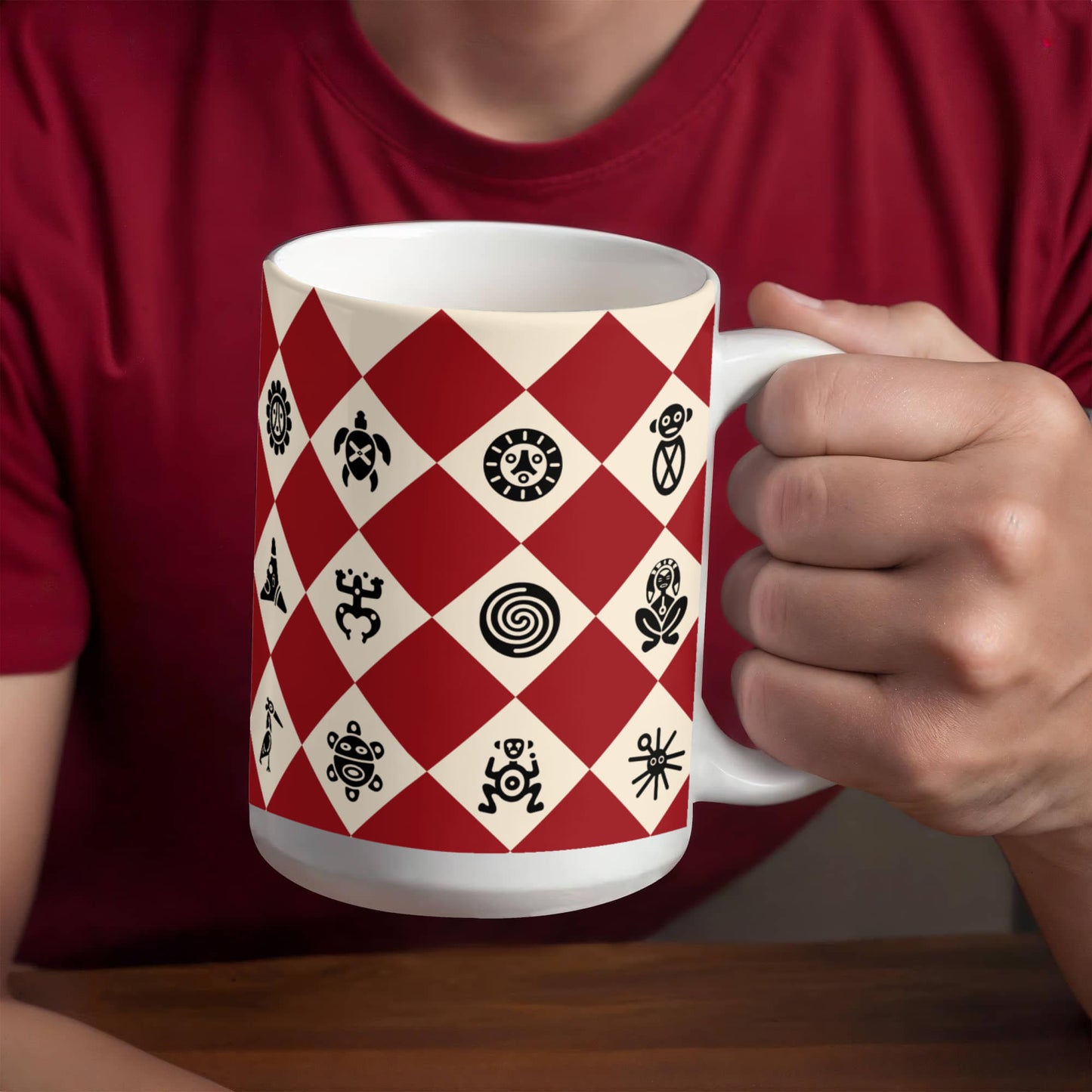 Taino Symbols Puerto Rico Coffe Mug - Taza Con Simbolos Tainos