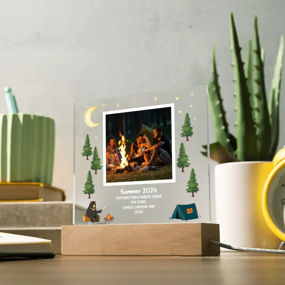 Acrylic Camping Personalized Photo Lamp