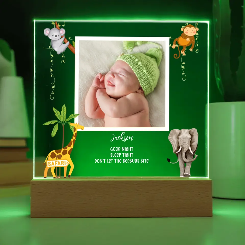 Safari Personalized Acrylic Photo Lamp & Nightlight