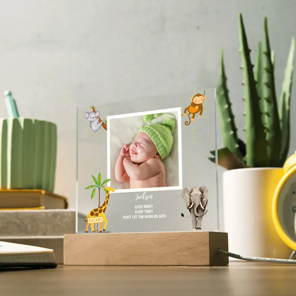 Safari Personalized Acrylic Photo Lamp & Nightlight