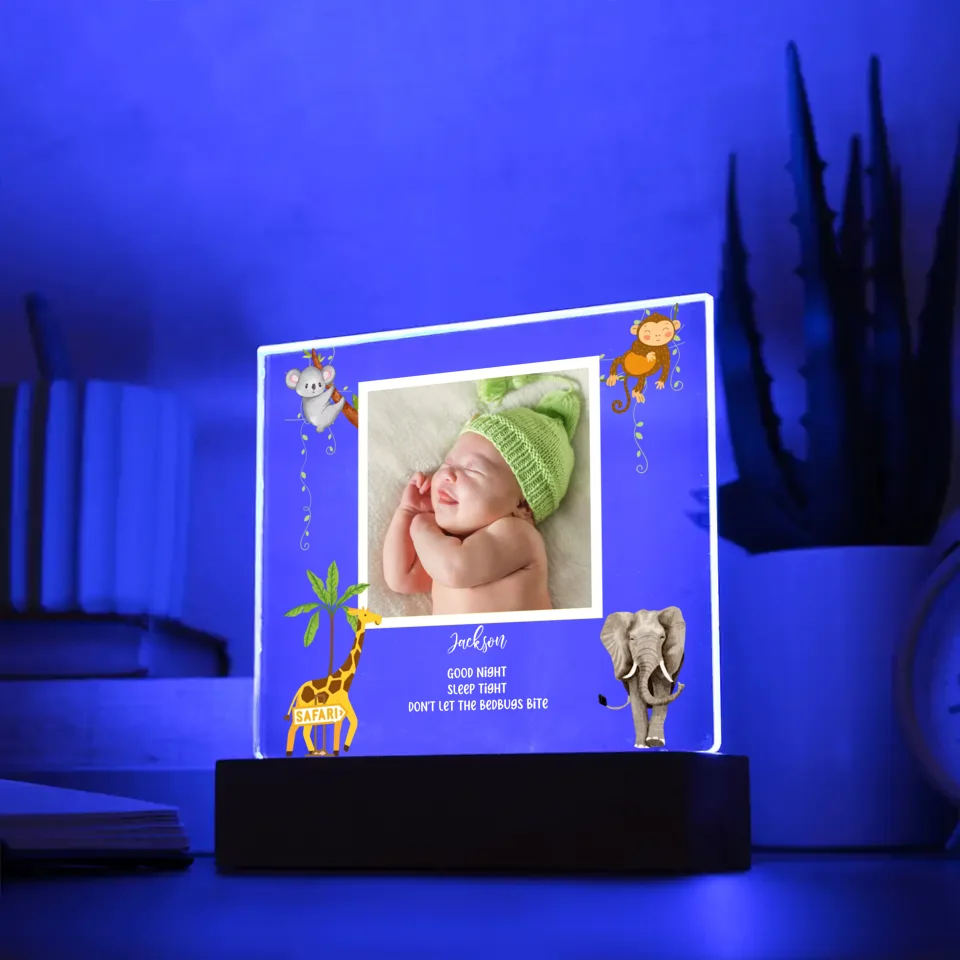 Safari Personalized Acrylic Photo Lamp & Nightlight