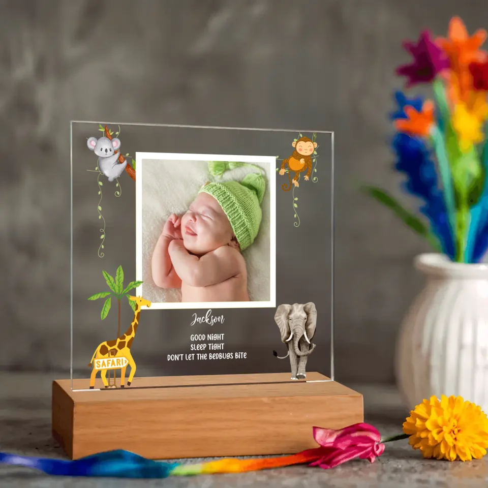 Safari Personalized Acrylic Photo Lamp & Nightlight