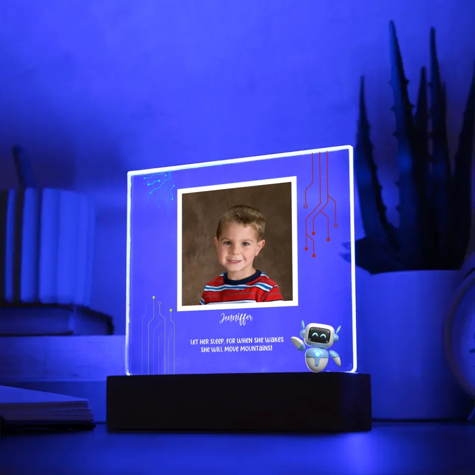 Robot Circuits Personalized Acrylic Photo Lamp & Nightlight