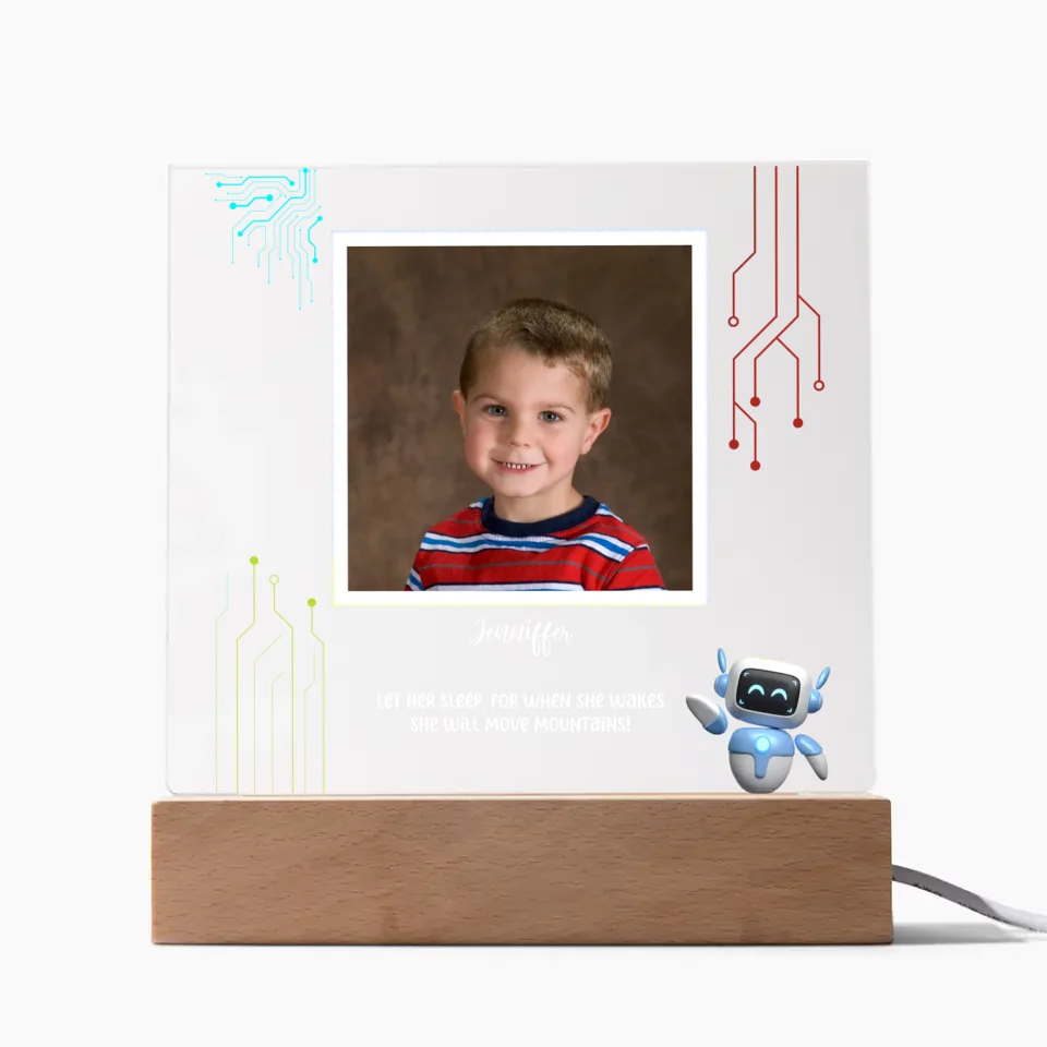 Robot Circuits Personalized Acrylic Photo Lamp & Nightlight