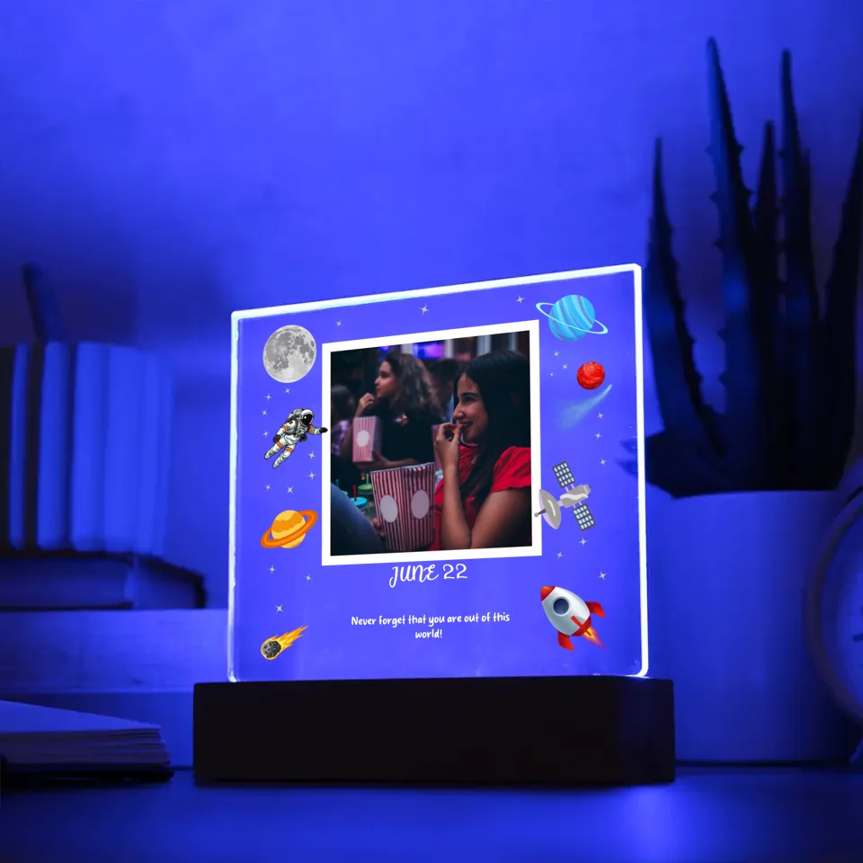 Outer Space Personalized Photo Acrylic Lamp & Nightlight