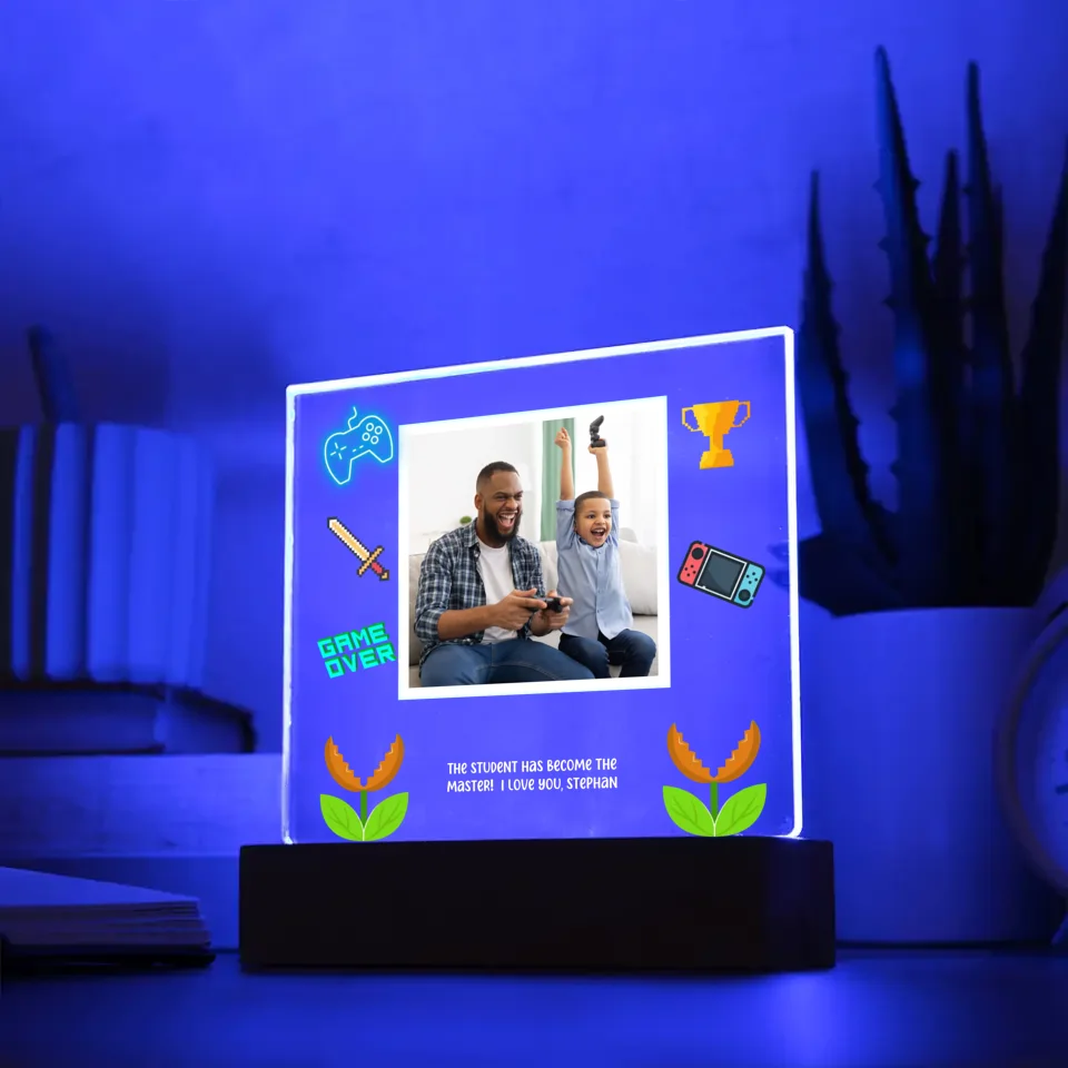 Game Night Personalized Photo Acrylic Lamp & Nightlight