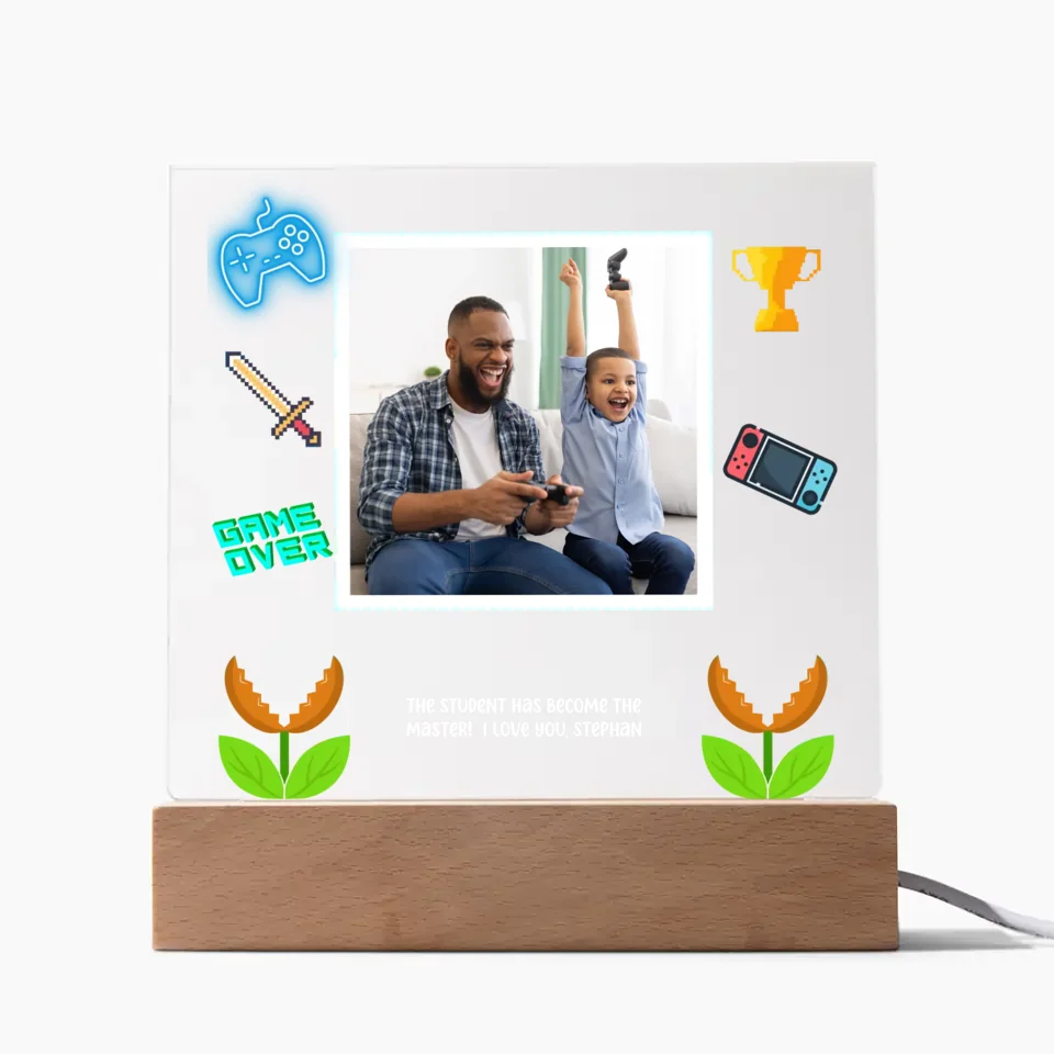 Game Night Personalized Photo Acrylic Lamp & Nightlight