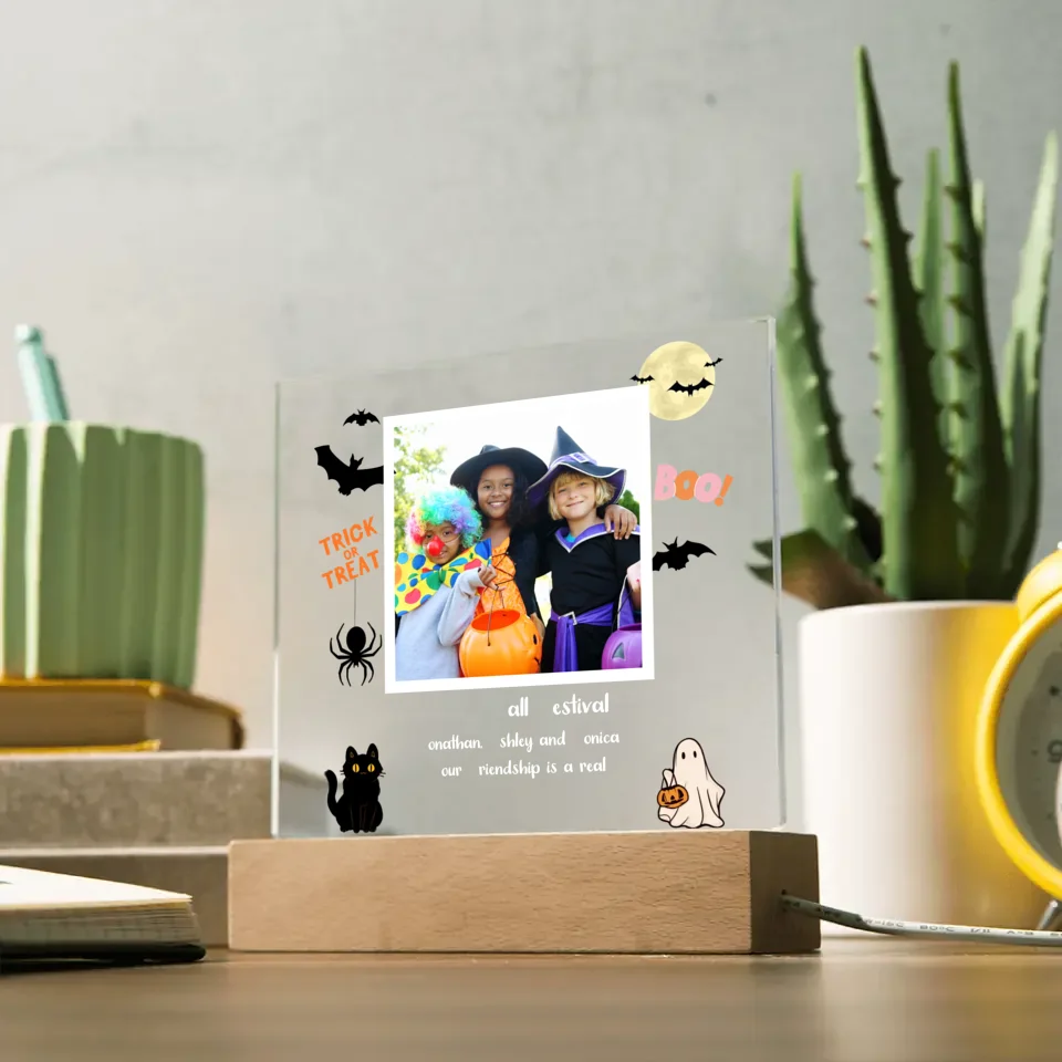 Halloween Personalized Photo Acrylic Lamp & Nightlight