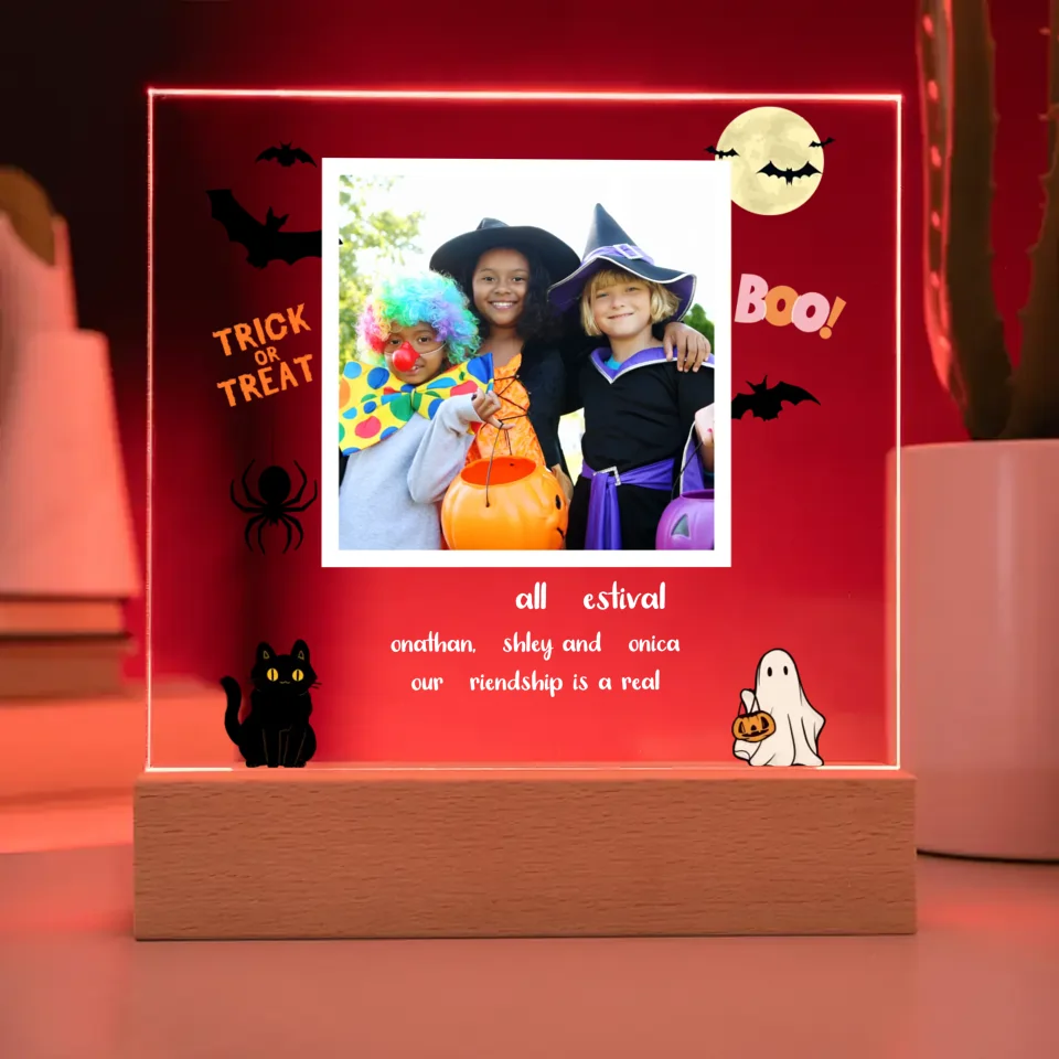 Halloween Personalized Photo Acrylic Lamp & Nightlight