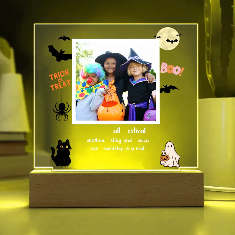 Halloween Personalized Photo Acrylic Lamp & Nightlight