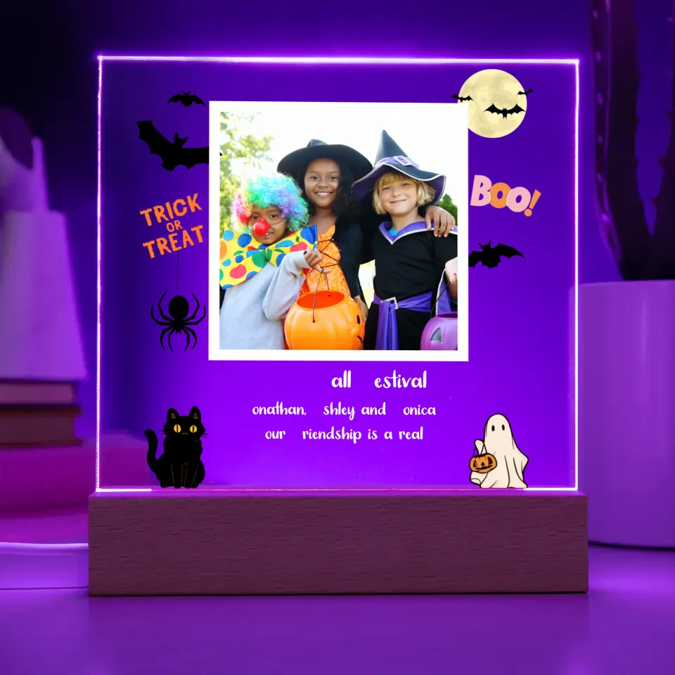 Halloween Personalized Photo Acrylic Lamp & Nightlight