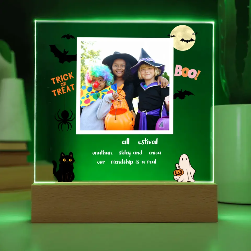 Halloween Personalized Photo Acrylic Lamp & Nightlight