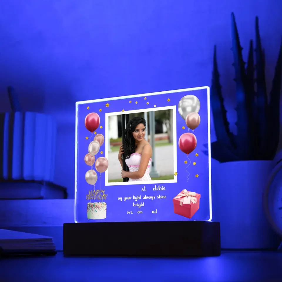 Birthday Personalized Photo Acrylic Lamp & Nightlight