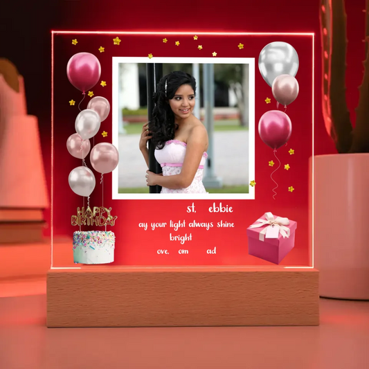 Birthday Personalized Photo Acrylic Lamp & Nightlight