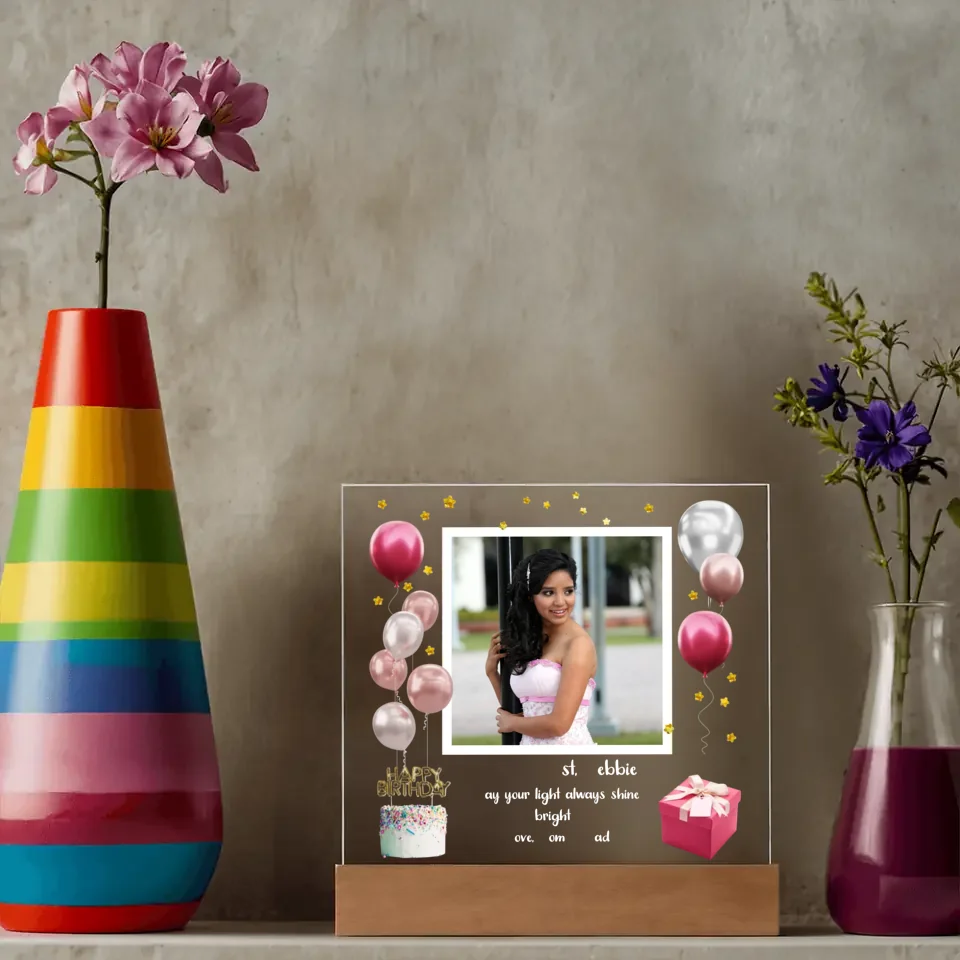 Birthday Personalized Photo Acrylic Lamp & Nightlight