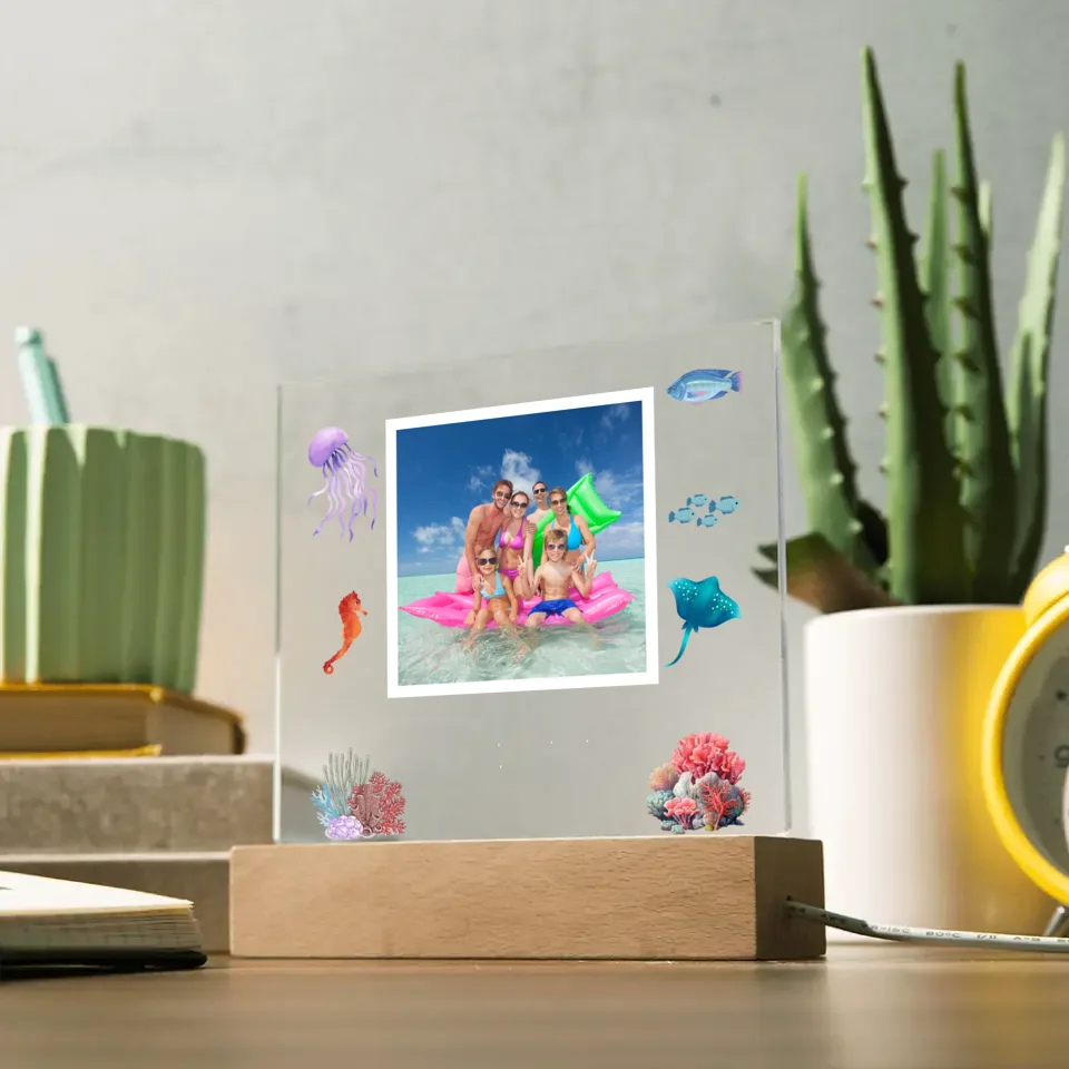 Ocean Personalized Photo Acrylic Lamp & Nightlight