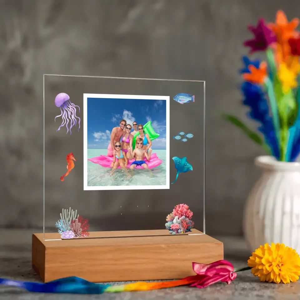 Ocean Personalized Photo Acrylic Lamp & Nightlight