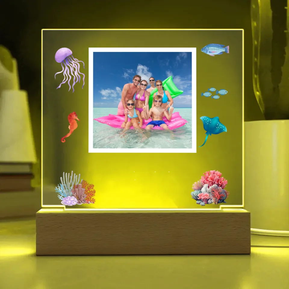 Ocean Personalized Photo Acrylic Lamp & Nightlight