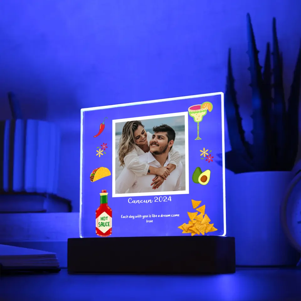 Taco Night Personalized Photo Acrylic Lamp & Nightlight